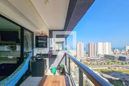 Varanda/Cozinha de apartamento para alugar com 1 quarto, 27m² em Parque Enseada, Guarujá
