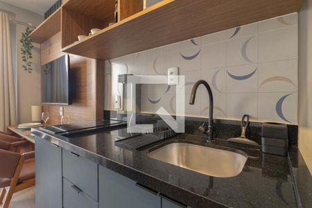 Cozinha de apartamento para alugar com 1 quarto, 27m² em Moema, São Paulo