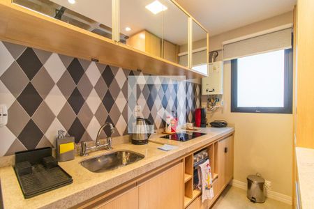 Cozinha de apartamento à venda com 1 quarto, 25m² em Farroupilha, Porto Alegre