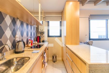 Cozinha de apartamento à venda com 1 quarto, 25m² em Farroupilha, Porto Alegre