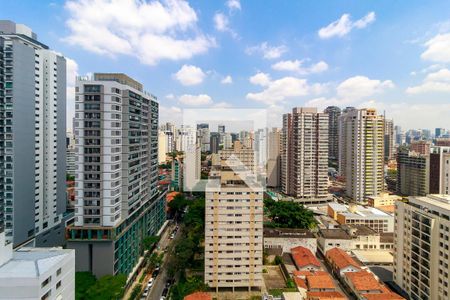 Vista Varanda Sala/Cozinha de apartamento para alugar com 1 quarto, 54m² em Santo Amaro, São Paulo