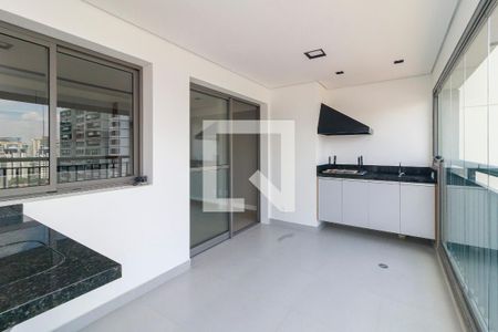 Varanda Sala/Cozinha de apartamento para alugar com 1 quarto, 54m² em Santo Amaro, São Paulo