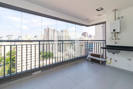 Varanda da Sala/Cozinha de apartamento para alugar com 1 quarto, 52m² em Santo Amaro, São Paulo