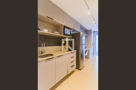 Cozinha de kitnet/studio à venda com 1 quarto, 24m² em Brooklin, São Paulo