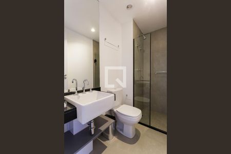 Banheiro de kitnet/studio à venda com 1 quarto, 24m² em Indianópolis, São Paulo