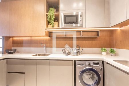 Cozinha de apartamento à venda com 1 quarto, 52m² em Vale do Sereno, Nova Lima