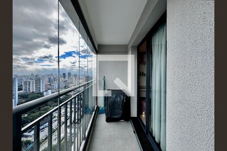 Sacada da Sala de apartamento para alugar com 1 quarto, 35m² em Santo Amaro, São Paulo