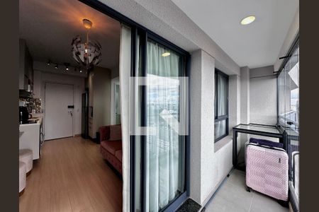 Sacada da Sala de apartamento para alugar com 1 quarto, 35m² em Santo Amaro, São Paulo