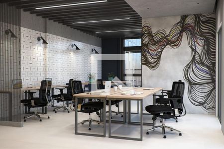 Área comum - Sala de Reunião de apartamento para alugar com 1 quarto, 24m² em Centro, Curitiba