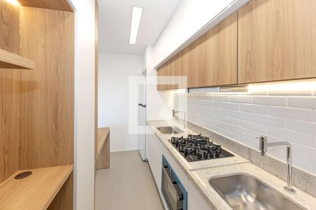 Cozinha de apartamento à venda com 1 quarto, 44m² em Vila da Serra, Nova Lima