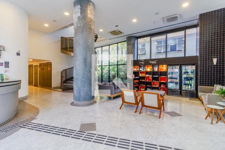 Área comum - Lobby de kitnet/studio à venda com 1 quarto, 26m² em Jardins, São Paulo