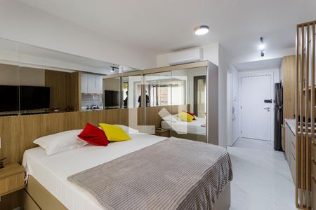 Sala/Quarto de kitnet/studio para alugar com 1 quarto, 34m² em Indianópolis, São Paulo