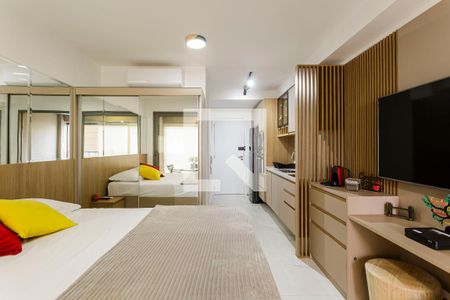 Sala/Quarto de kitnet/studio para alugar com 1 quarto, 34m² em Indianópolis, São Paulo
