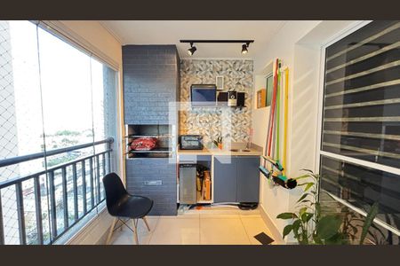 Varanda de apartamento à venda com 3 quartos, 97m² em Vila Scarpelli, Santo André