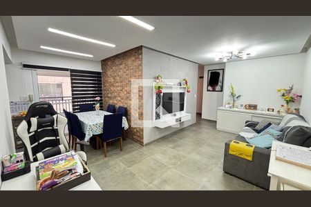 Sala  de apartamento à venda com 3 quartos, 97m² em Vila Scarpelli, Santo André