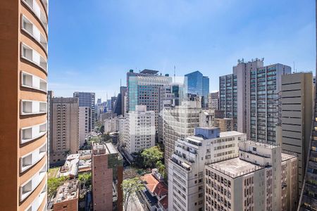 Vista da Varanda da Sala/Cozinha de apartamento à venda com 1 quarto, 36m² em Jardim Paulista, São Paulo