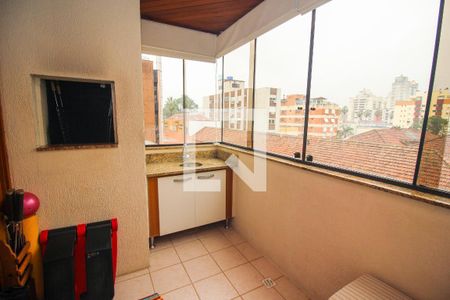 Varanda da Sala de apartamento à venda com 3 quartos, 73m² em Menino Deus, Porto Alegre