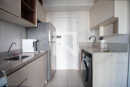 Cozinha de apartamento à venda com 1 quarto, 28m² em Jardim Caravelas, São Paulo