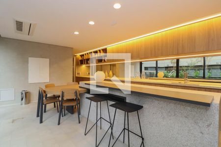 Área gourmet de kitnet/studio para alugar com 1 quarto, 24m² em Pinheiros, São Paulo