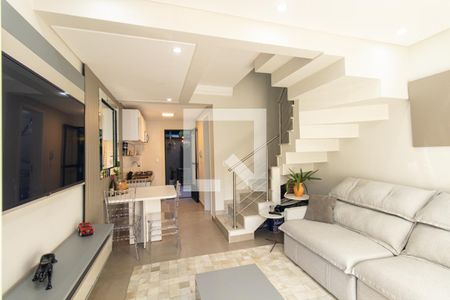 Sala de casa de condomínio para alugar com 2 quartos, 80m² em Atuba, Curitiba