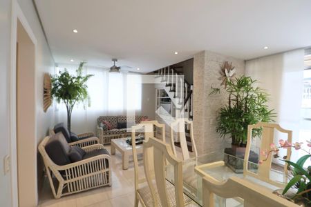 Sala de apartamento para alugar com 3 quartos, 170m² em Balneario Cidade Atlantica, Guarujá