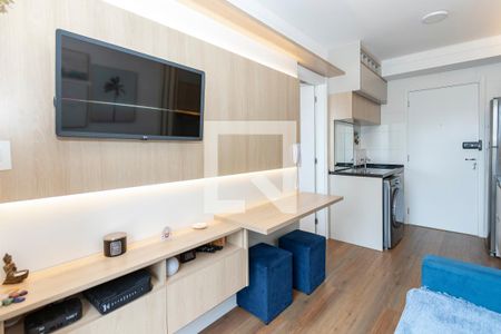 Sala/Cozinha de apartamento à venda com 1 quarto, 27m² em Jardim Caravelas, São Paulo