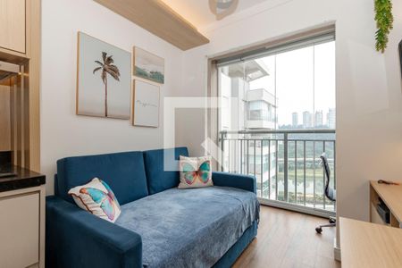 Sala/Cozinha de apartamento à venda com 1 quarto, 27m² em Jardim Caravelas, São Paulo