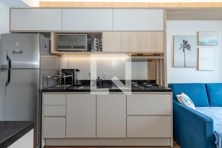 Sala/Cozinha de apartamento à venda com 1 quarto, 27m² em Jardim Caravelas, São Paulo