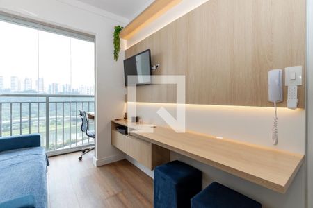 Sala/Cozinha de apartamento à venda com 1 quarto, 27m² em Jardim Caravelas, São Paulo