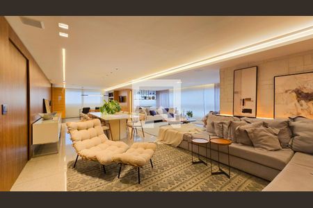 Sala de apartamento à venda com 4 quartos, 216m² em Belvedere, Belo Horizonte