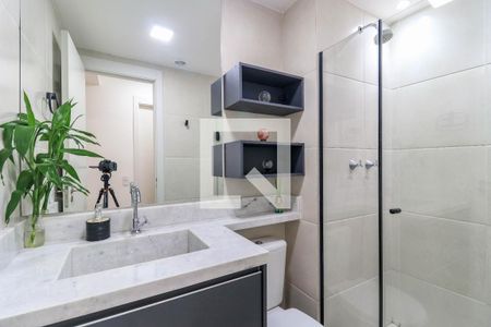 Banheiro Social de apartamento à venda com 2 quartos, 36m² em Jardim Caravelas, São Paulo