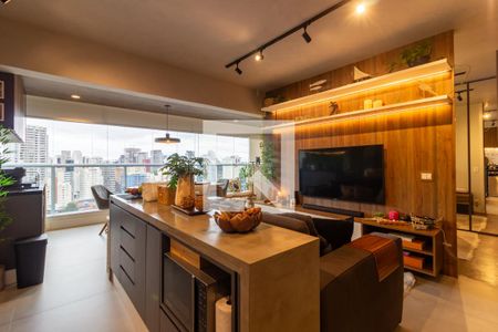 Sala/Cozinha/Varanda de apartamento à venda com 1 quarto, 58m² em Pinheiros, São Paulo