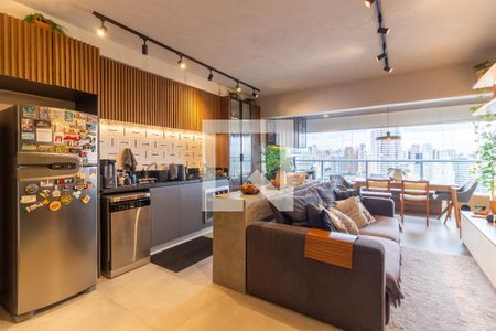 Sala/Cozinha/Varanda de apartamento à venda com 1 quarto, 58m² em Pinheiros, São Paulo