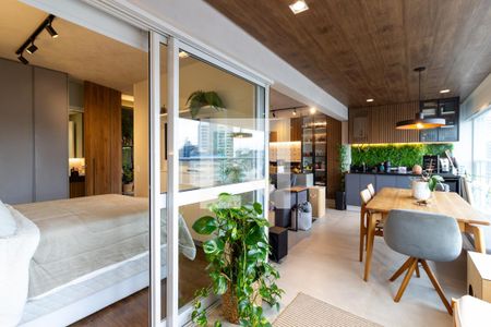 Sala/Cozinha/Varanda de apartamento à venda com 1 quarto, 58m² em Pinheiros, São Paulo