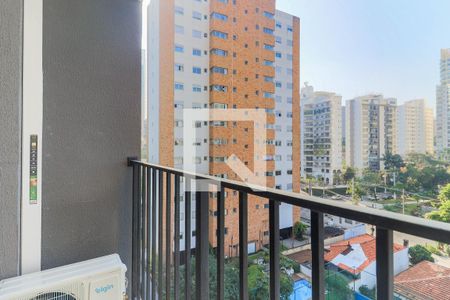 Varanda da Sala de apartamento para alugar com 1 quarto, 27m² em Campo Belo, São Paulo