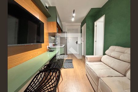 Sala/Cozinha de apartamento à venda com 1 quarto, 28m² em Moema, São Paulo