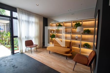Hall Social de apartamento para alugar com 1 quarto, 27m² em Campo Belo, São Paulo