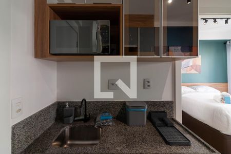 Cozinha de apartamento para alugar com 1 quarto, 27m² em Vila Nova Conceição, São Paulo