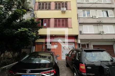 Fachada + Placa de apartamento à venda com 1 quarto, 49m² em Floresta, Porto Alegre