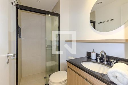 Banheiro Social de kitnet/studio para alugar com 1 quarto, 28m² em Jardim das Acacias, São Paulo