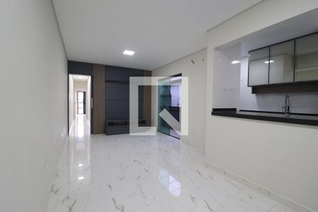 Sala de apartamento à venda com 3 quartos, 90m² em Vila Scarpelli, Santo André