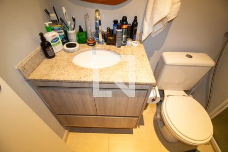 Banheiro da Suíte de apartamento à venda com 1 quarto, 39m² em Jardim das Acacias, São Paulo