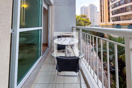Varanda da Sala de apartamento para alugar com 1 quarto, 48m² em Moema, São Paulo