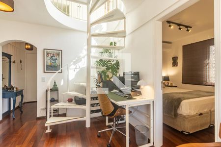 Sala  de apartamento à venda com 1 quarto, 110m² em Indianópolis, São Paulo