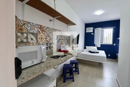 Cozinha de apartamento para alugar com 1 quarto, 29m² em Jardim Virginia, Guarujá