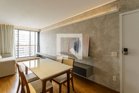 Sala de apartamento para alugar com 1 quarto, 56m² em Indianópolis, São Paulo