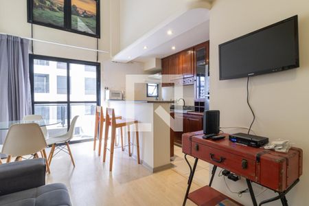 Sala de apartamento à venda com 1 quarto, 58m² em Moema, São Paulo