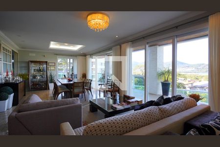 Sala de casa de condomínio para alugar com 6 quartos, 500m² em Cacupé, Florianópolis