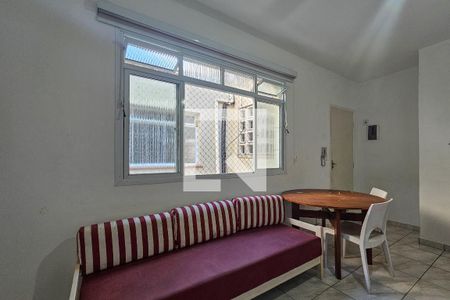 Sala de apartamento para alugar com 1 quarto, 50m² em Vila Alzira, Guarujá