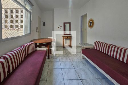 Sala de apartamento para alugar com 1 quarto, 50m² em Vila Alzira, Guarujá